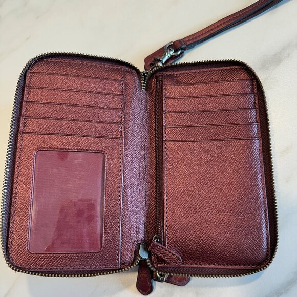 Coach Purple Burgundy Wristlet - Picture 4 of 5
